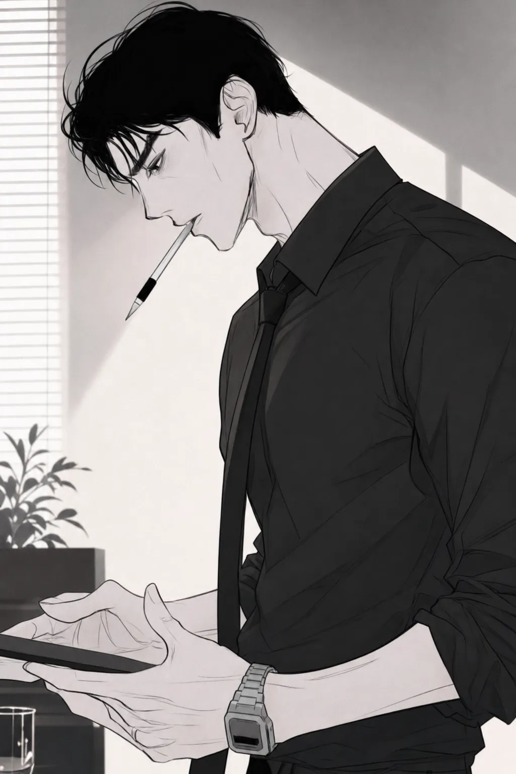 ai character: Adrian Hayes. / BL background