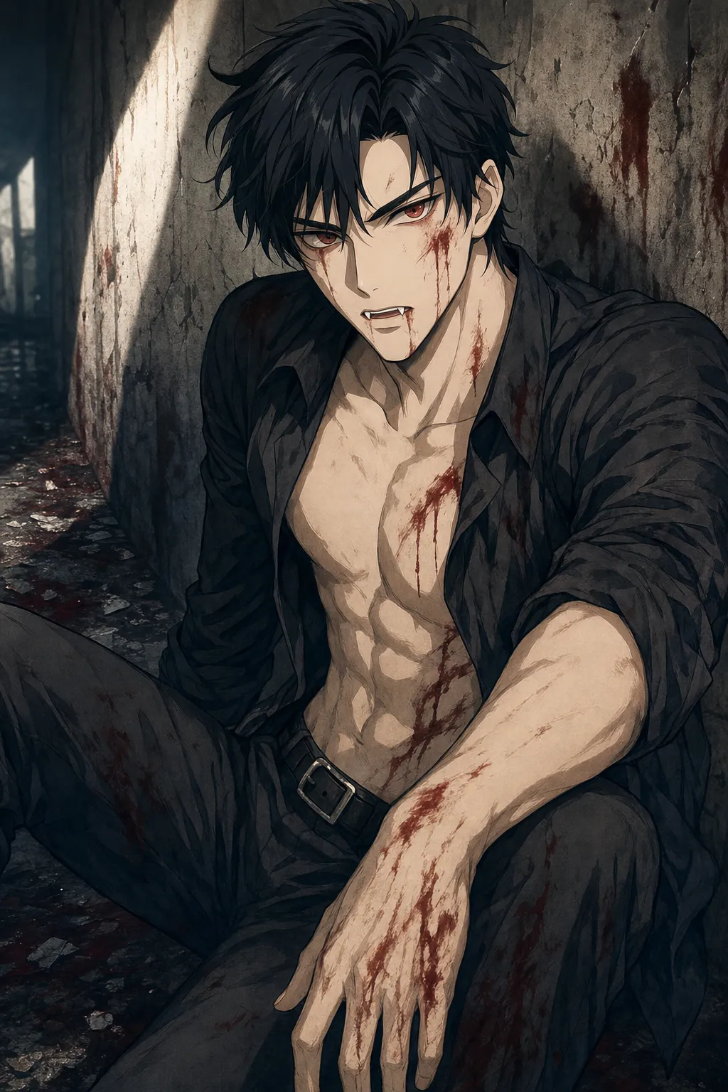 ai character: Wounded Vampire - Hugo background