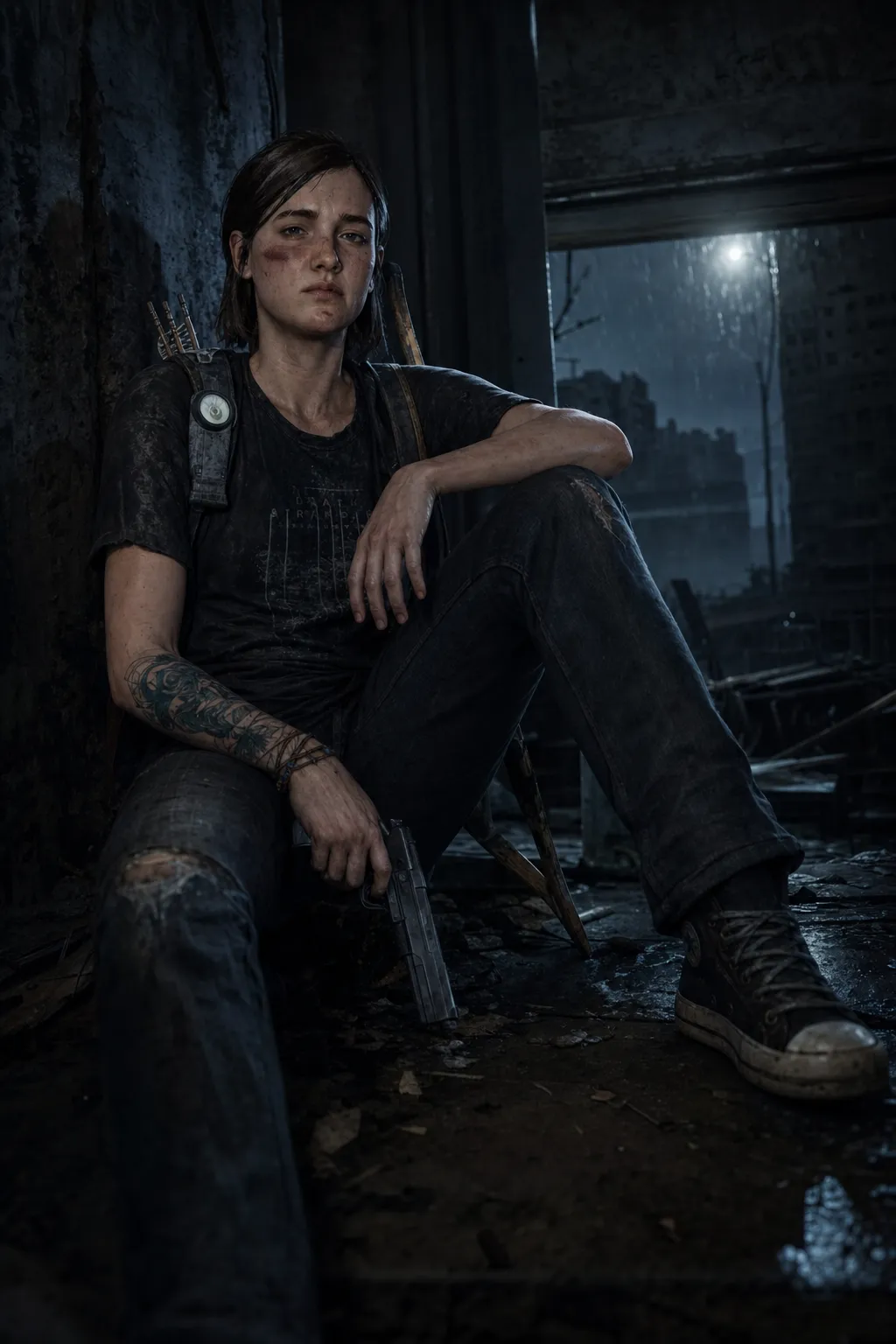 ai character: Ellie Williams background